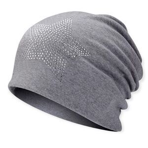 NEW Gray Star Studded Beanie Cap Hat